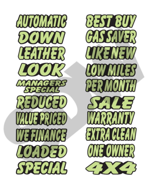 Slogans: Die Cut Green & Black Slogans (12pk) #16-272