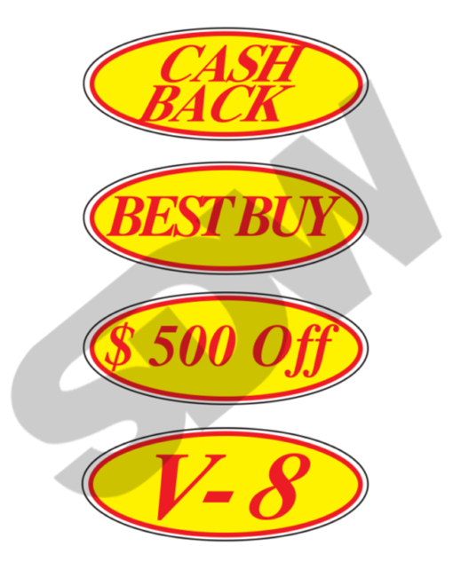 Oval Slogans: Yellow & Red Oval Slogans (12pk) #16-197-R