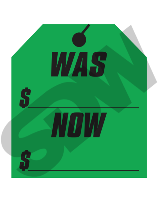Hang Tag Stickers - WAS-NOW Window Stickers (12pk) (Wide) #4-589 - Image 2