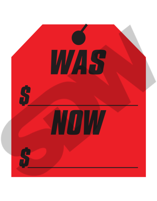 Hang Tag Stickers - WAS-NOW Window Stickers (12pk) (Wide) #4-589 - Image 3