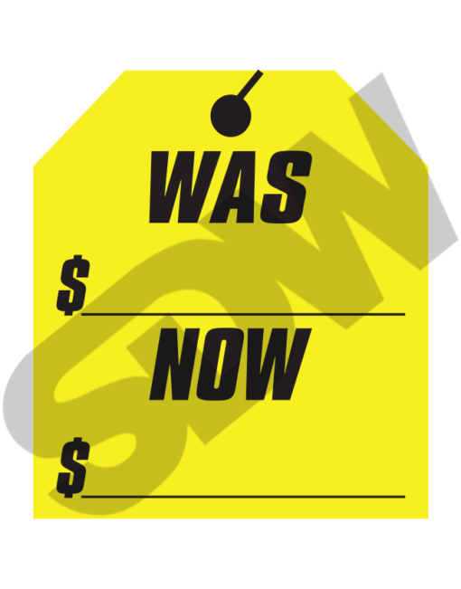 Hang Tag Stickers - WAS-NOW Window Stickers (12pk) (Wide) #4-589 - Image 4