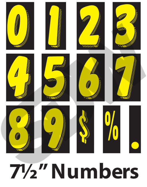 Windshield Numbers: 7½" Numbers (12pk) 16-158