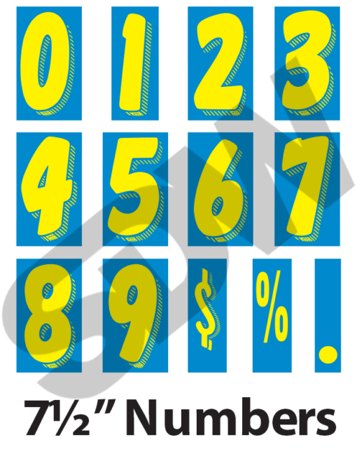 Windshield Numbers: 7½" Numbers (12pk) 16-167