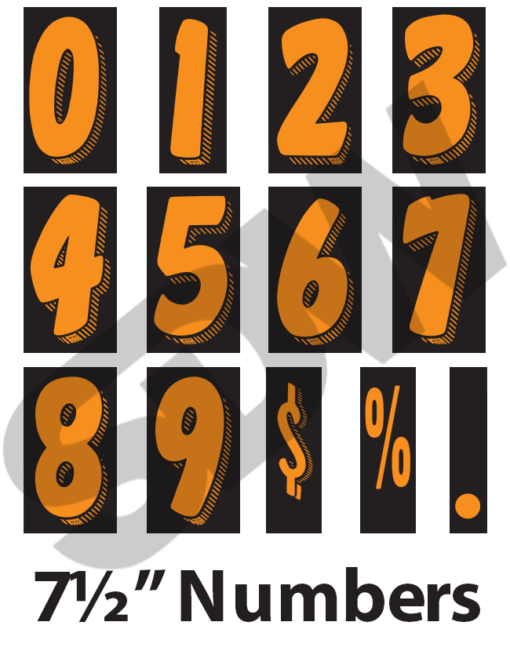 Windshield Numbers: 7½" Numbers (12pk) 16-160