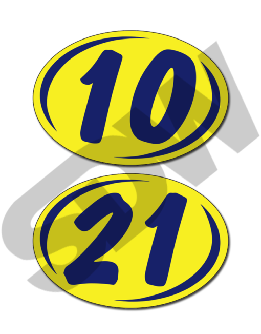 Year Models: Oval Year Model Stickers: Blue & Yellow (12pk) #16-226-BY