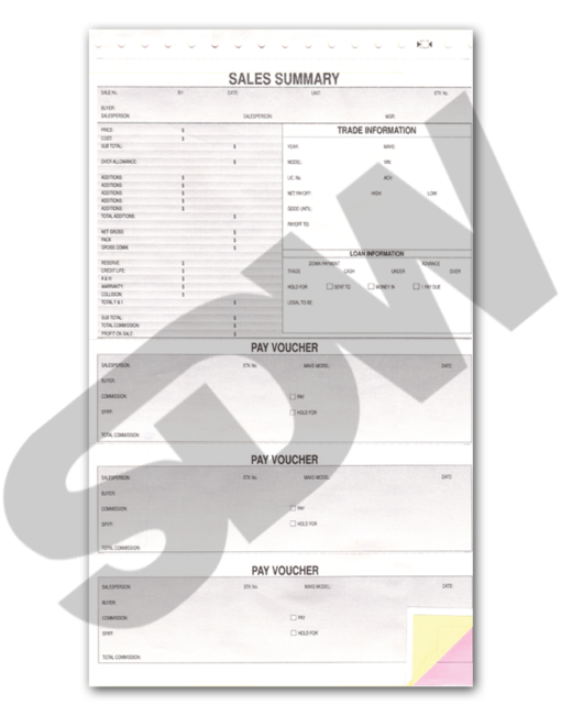 Sales Summaries (100pk) #4-5550