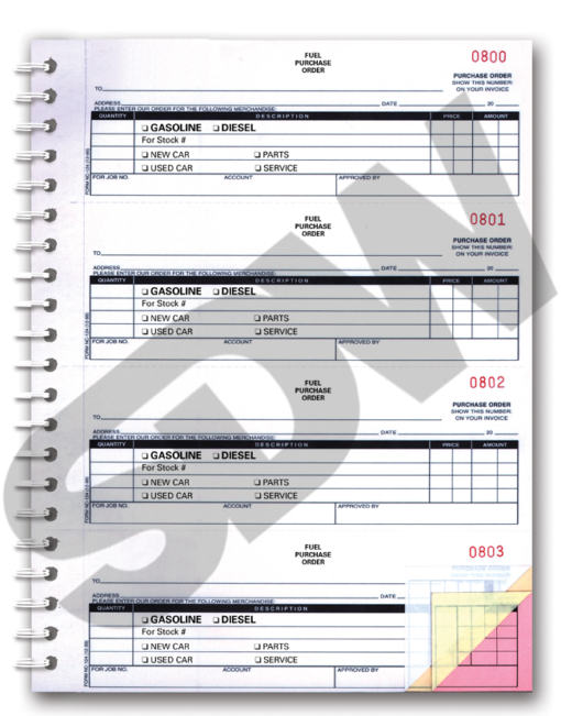 Fuel Purchase Order Books (Form #NC-124-3-Fuel) #4-636