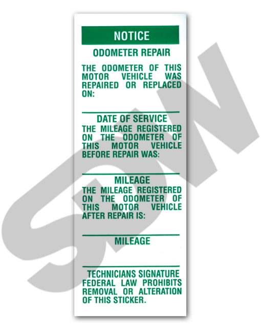 Odometer: Odometer Repair Labels (25pk) (Form #ORL) #4-745