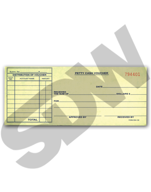 Petty Cash Vouchers (1000pk) (Form #DSA-130) #4-847