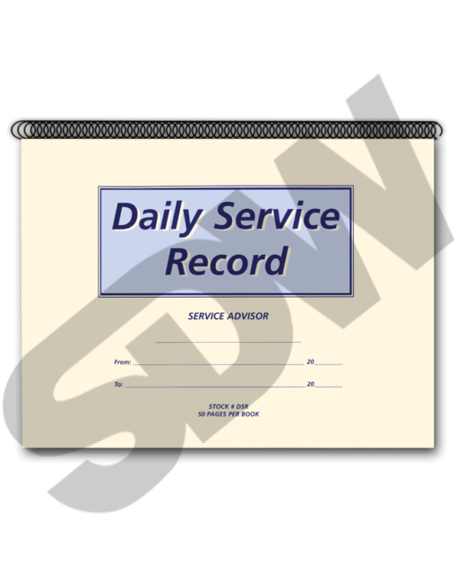 Time Management Daily Service Record Books (Form DSR) 4168 SDW