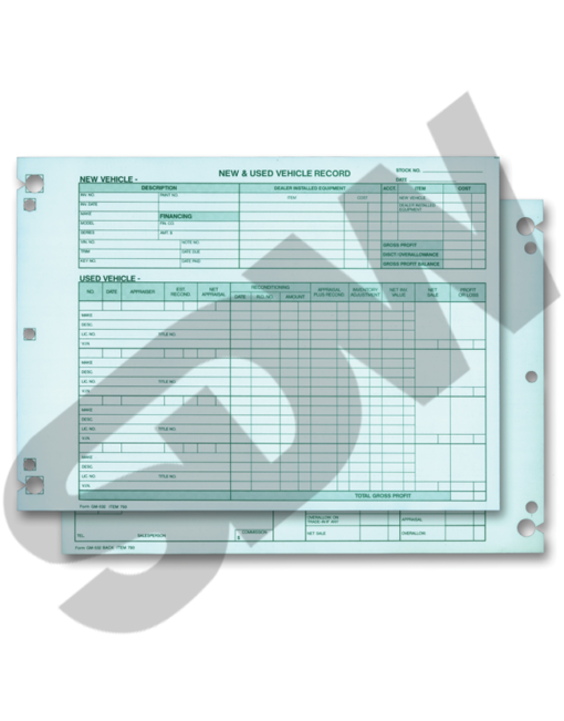 Vehicle Inventory Records (50pk) (Form #GM-532) #4-793