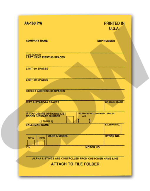 Vehicle Deal Labels (100pk) (Form #AA-168-P/A) #4-8102