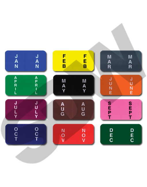 Color Code Month Labels (270pk) #4-370 -4-381