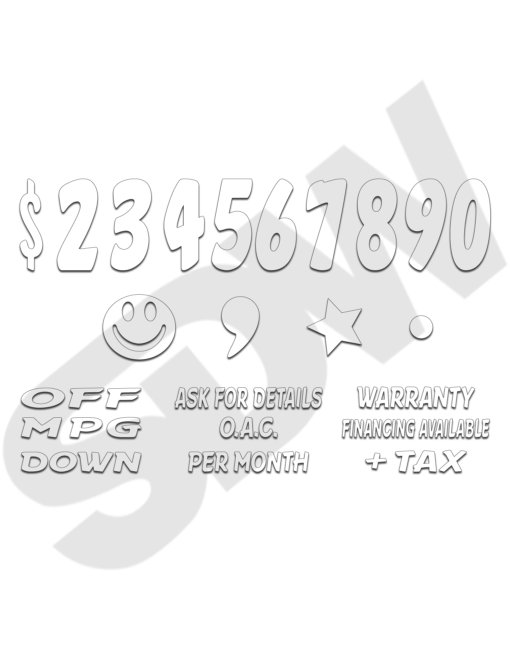 110-W Impact Numbers & Signs White - Image 2