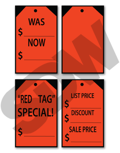 Stick On Tags Fluorescent Red 16-260R